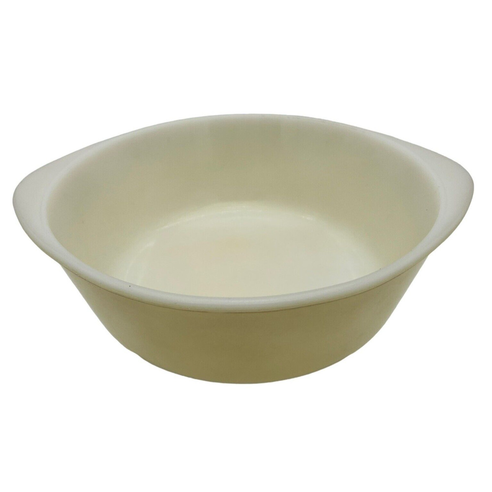 Glasbake 2 Qt Casserole Dish Bowl Yellow USA Vintage MCM Baking Mixing Serving